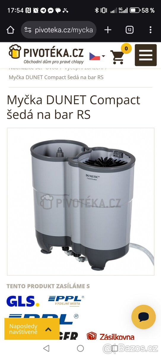 Ruční myčka na pivní sklenice