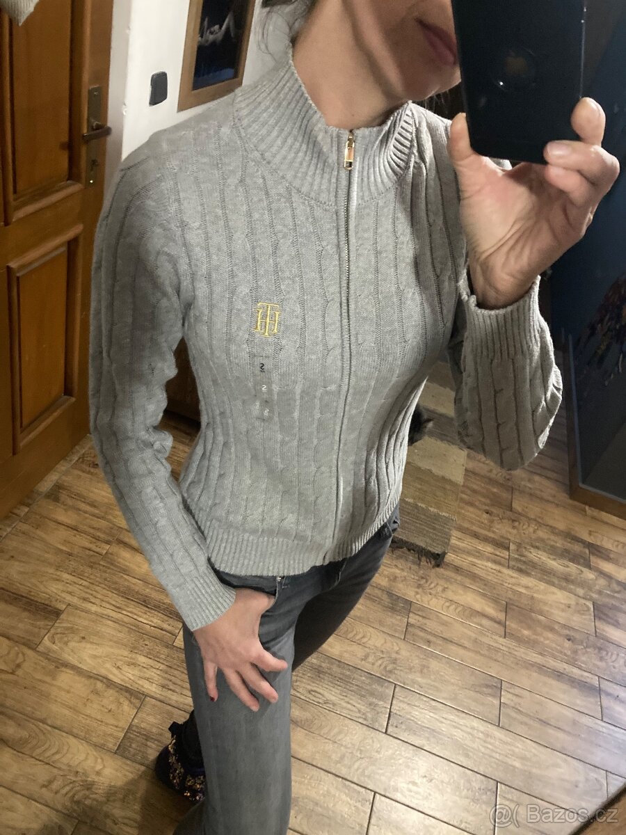Luxusní svetr na zip Tommy Hilfiger nový s visačkou