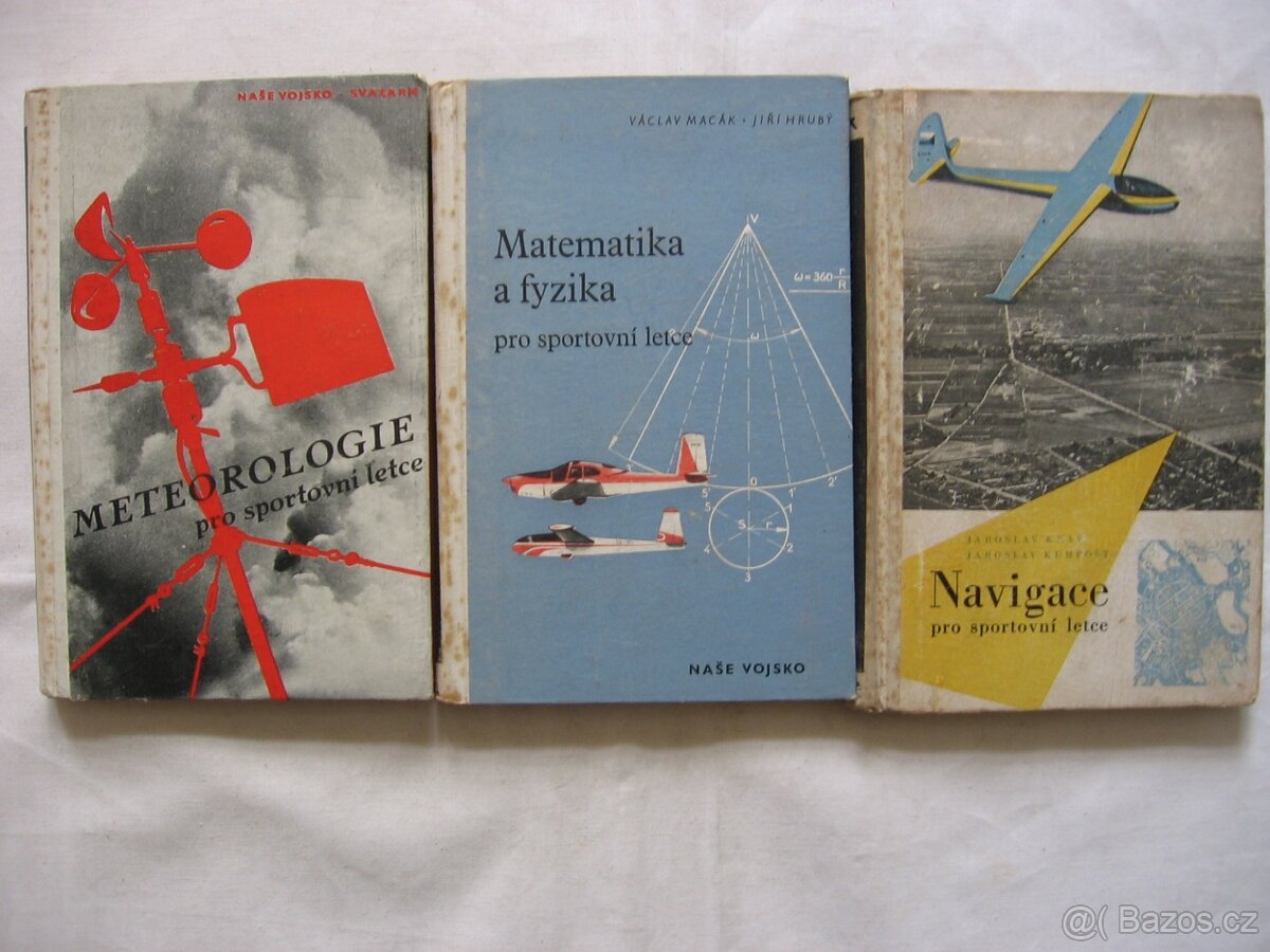 letadla příručky navigace meteorologie - 3 knihy