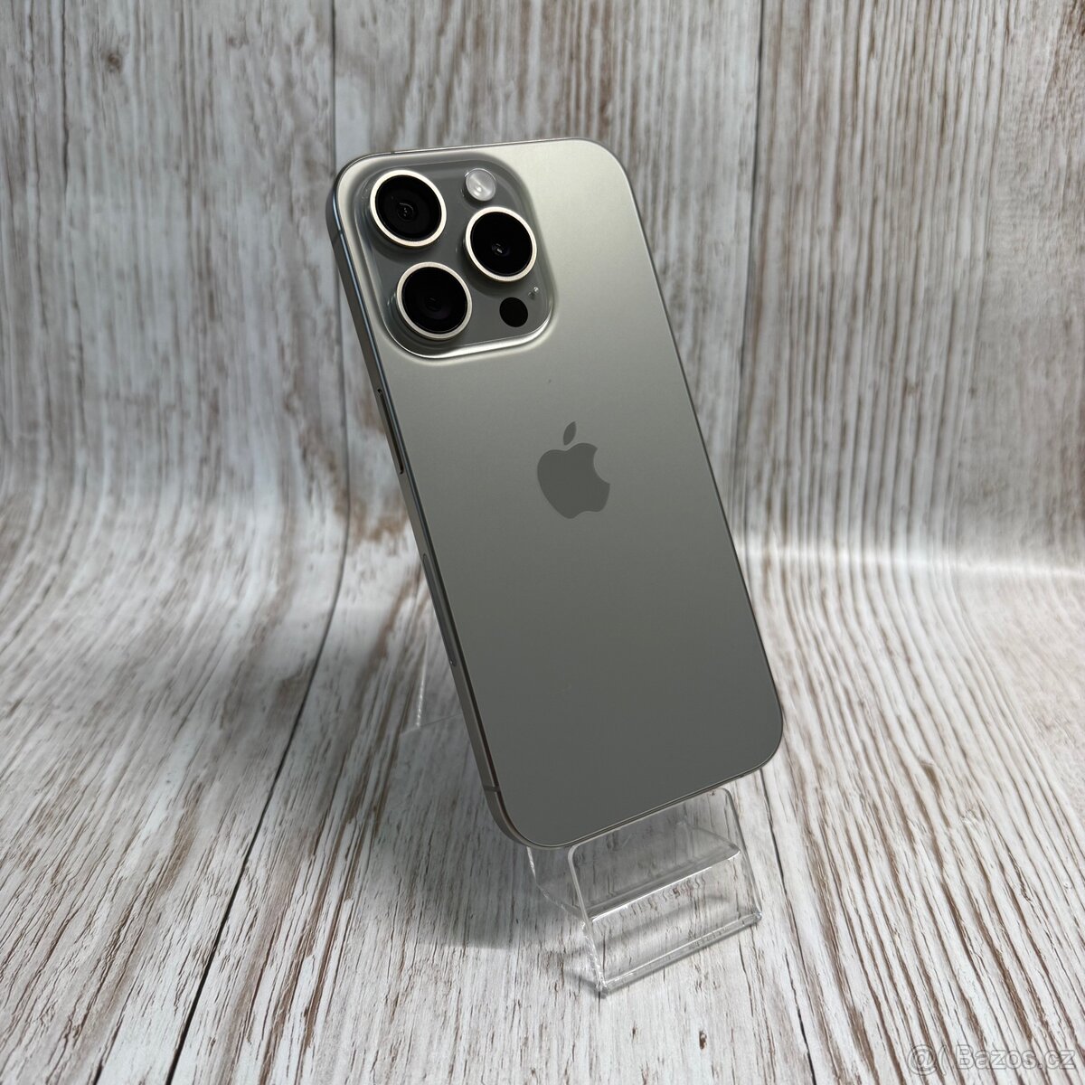 iPhone 15 Pro 128GB, nature, 100% baterie,vada na displayi