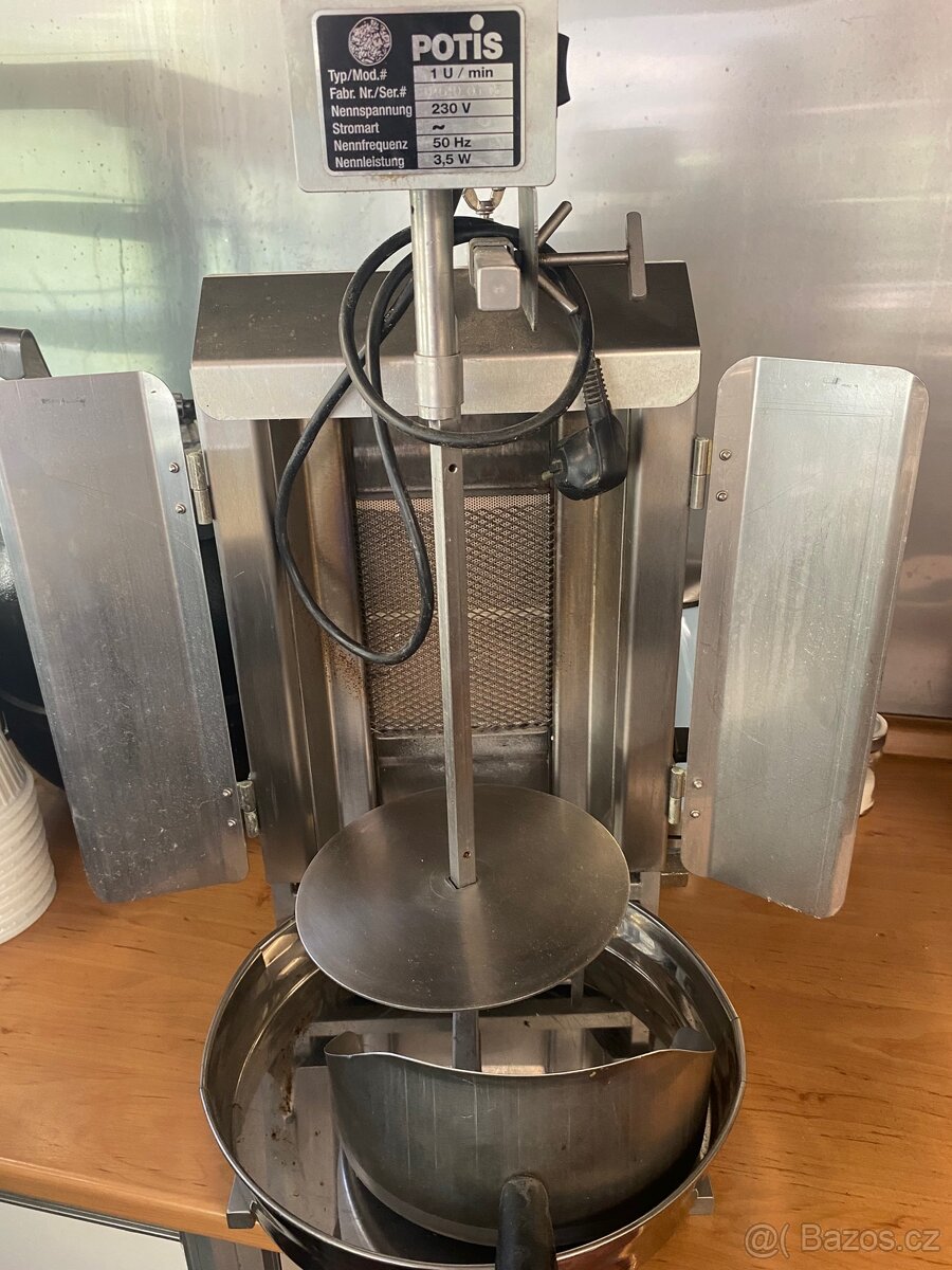 Prodám elektrický gril na gyros/kebab - 1 hořák, max 5kg