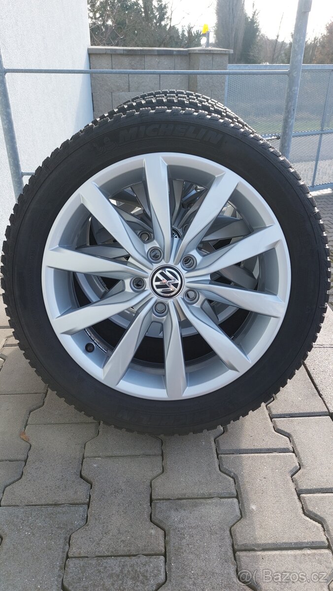 Alu kola 5x112 r17 Dijon orig. Vw Golf VII - zimní pneu