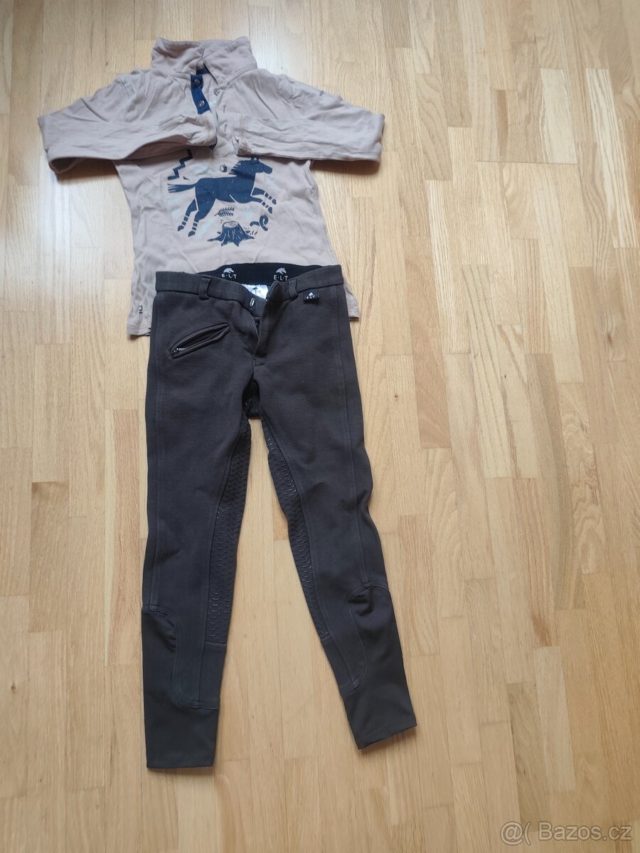 Dětské jezdecké rajtky HKM + polo triko vel.134