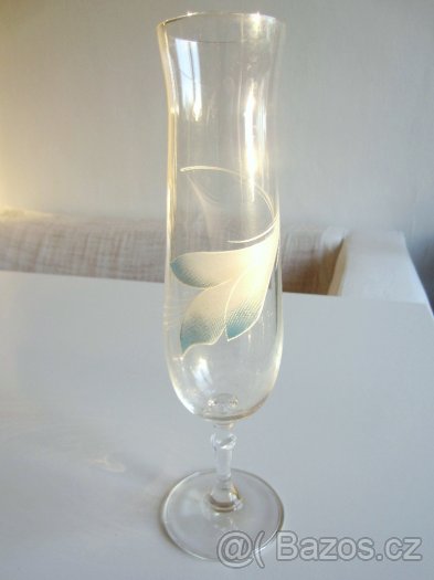Crystal Bohemia Czechoslovakia vysoka sklenice na sampanske