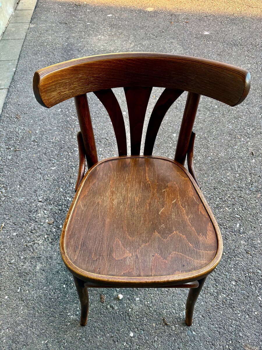 TON židle 9ks do restaurace -masivní ohýbané dřevo