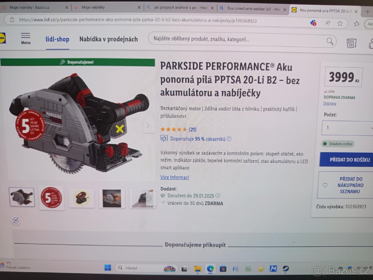Prodám úplně novou ponornou pilu Parkside