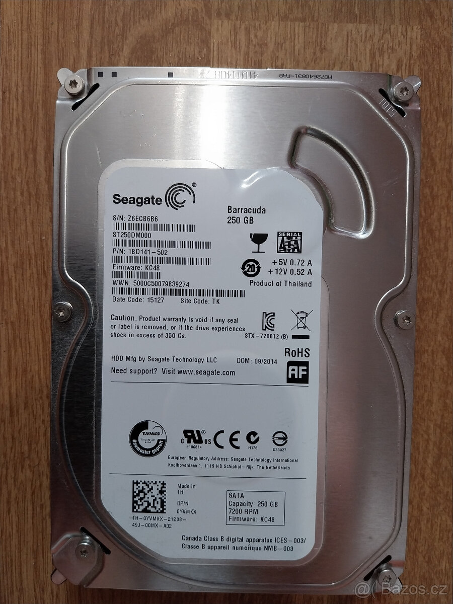 SEAGATE BARRACUDA 250GB HDD 3,5" SATA