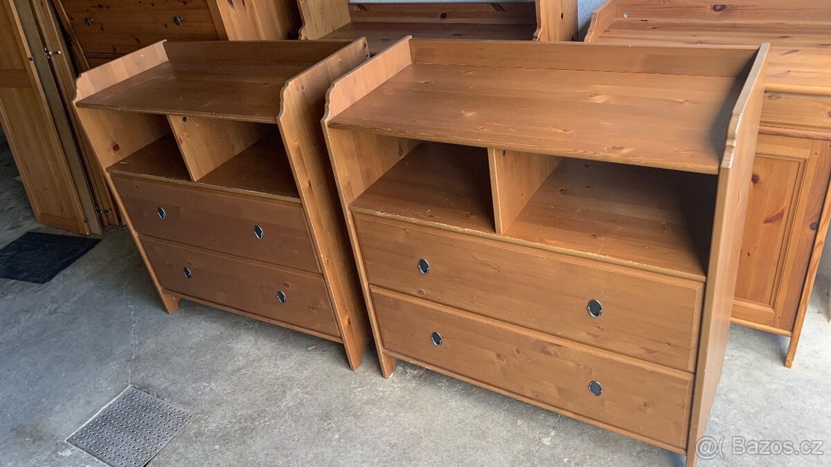 Ikea Leksvik komoda dřevo masiv Hemnes