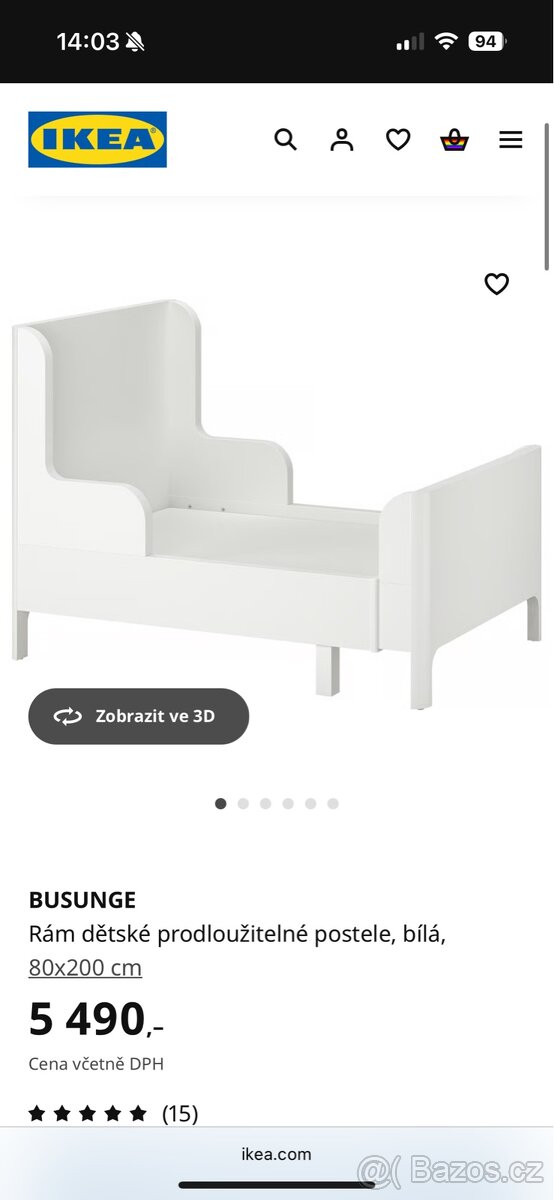 Dětská postel z Ikei (Postylka se kterou dite roste)