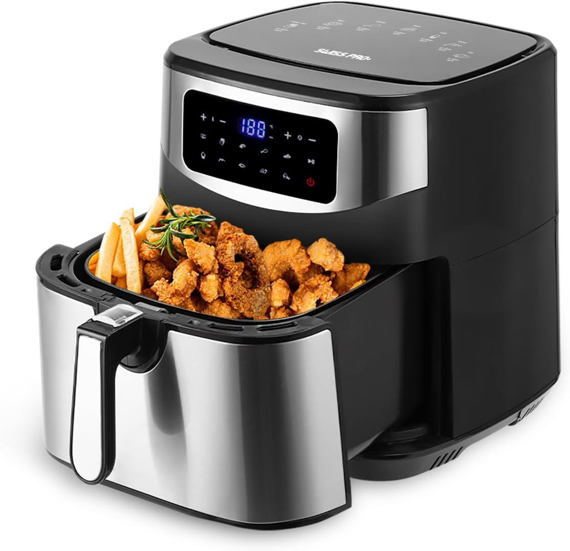 Swiss Pro+ Horkovzdušná Digitální fritéza 10L, 200C, 1800W