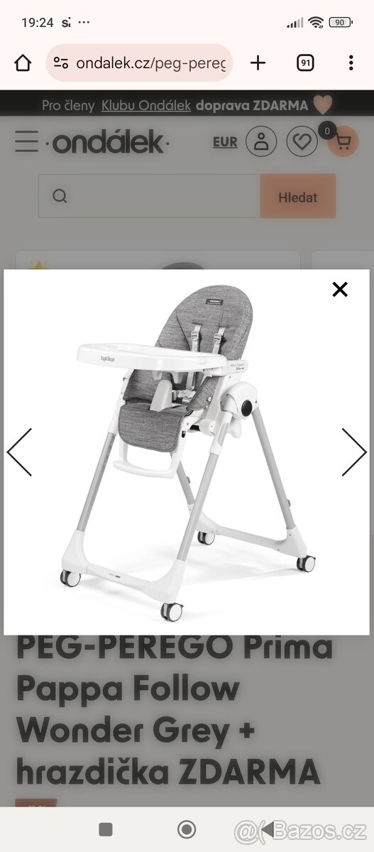 Dětská jídelní židlička