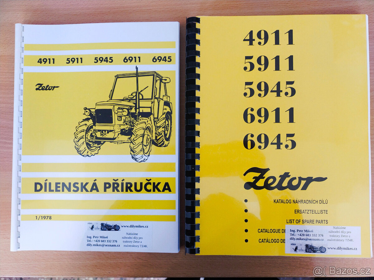Katalog a dílenská příručka na Zetor 4911 - 6945