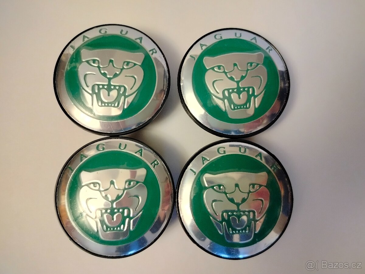 Středové pokličky do kol Jaguar 58mm - Zelené
