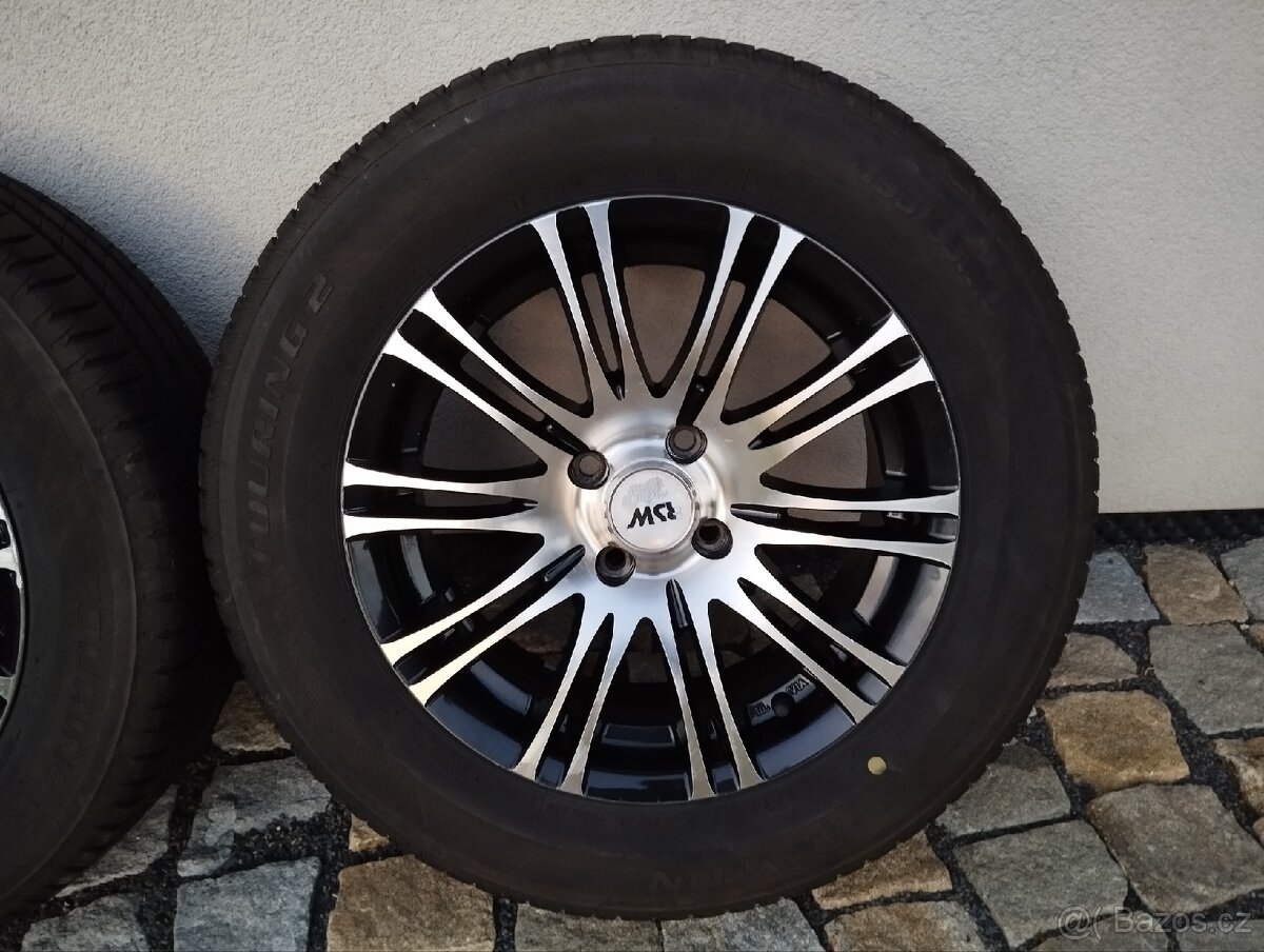 ALU 4x100 r15x6,5j ET 35, 195/65/15 4x6mm