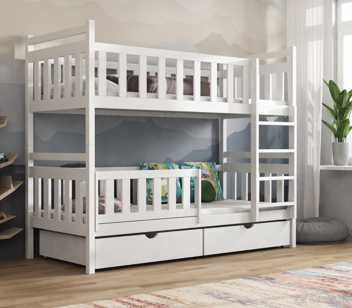 Dřevěná, bílá palanda Favi