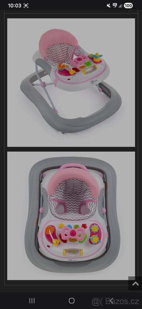 Chodítko Monty Kid Pink-Grey 