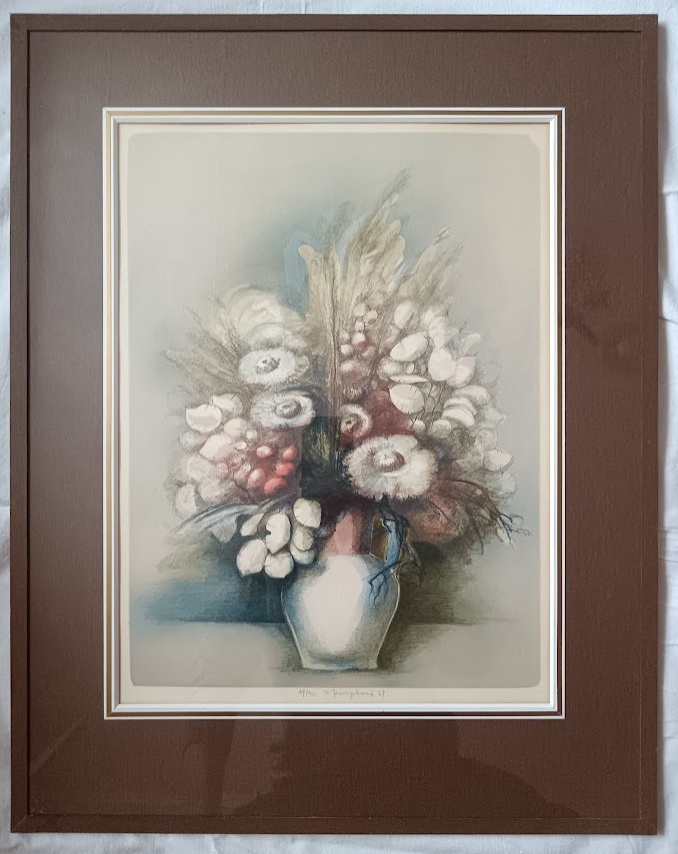 Z. Burgetová – barevná litografie "Suchá Kytka"