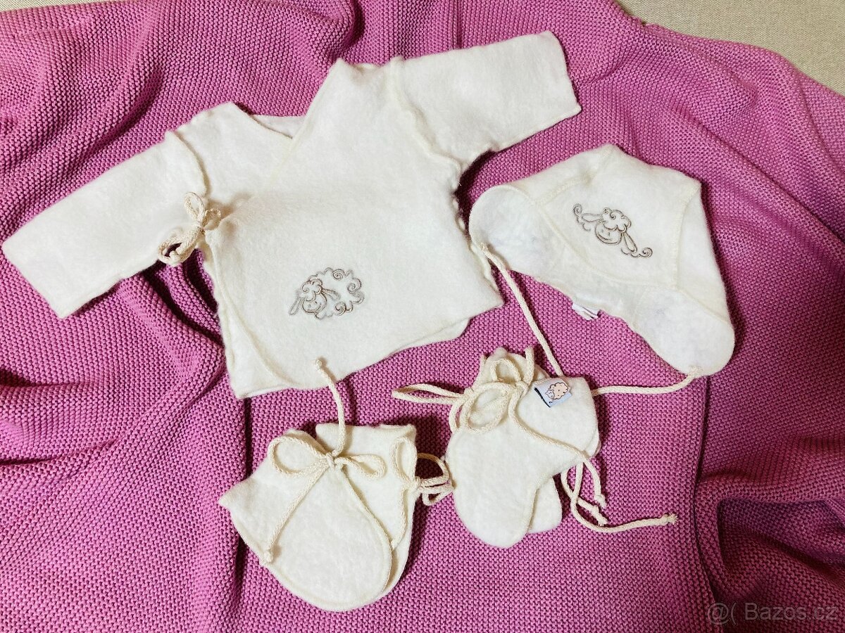 Set pro novorozence ze 100% ovčí vlny Merino (Ovečkárna)