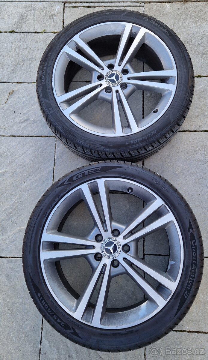 ALU kola R19, 5x112 letní PNEU, 7,5x19 ET49