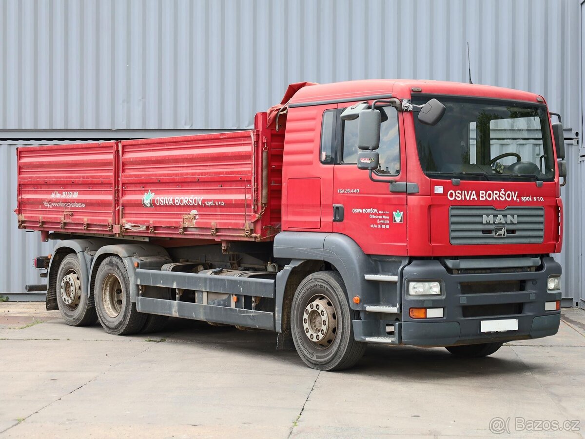 MAN TGA 26.440, 6x2, 26 TUN, HARDOX, TŘÍSTRANNÉ SKLÁPĚNÍ, 1