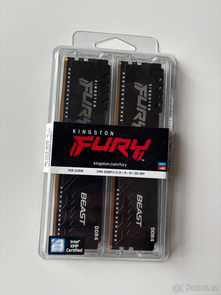 Kingston Fury 16gb kit ddr4 3200mhz cl16 beast black