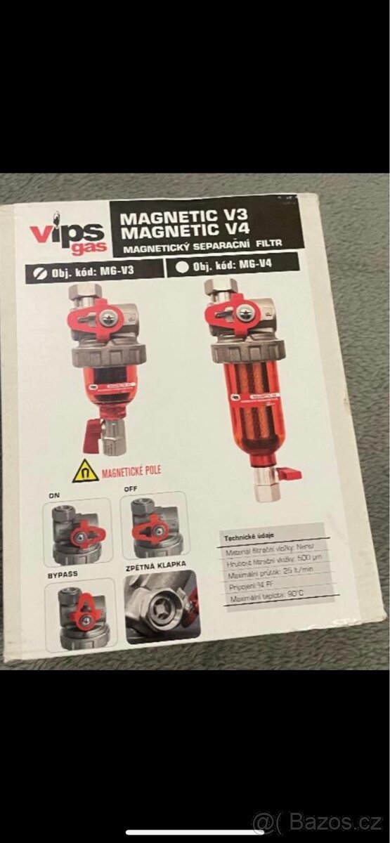 Magnetický separační filtr VIPS GAS MAGNETIC V3 / V4