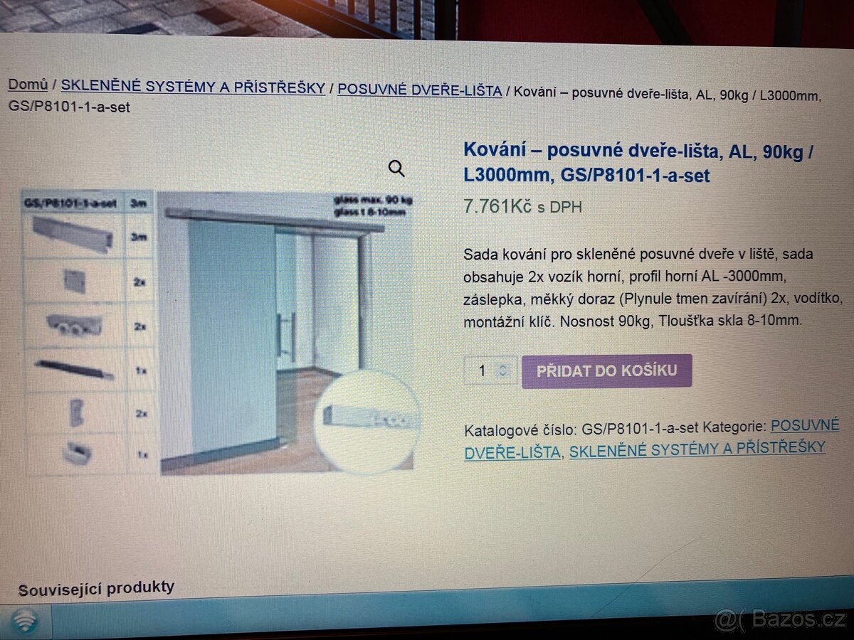 Posuvné dveře Al lišta