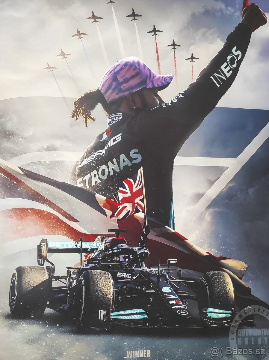 Lewis Hamilton poster, plátno 50x70