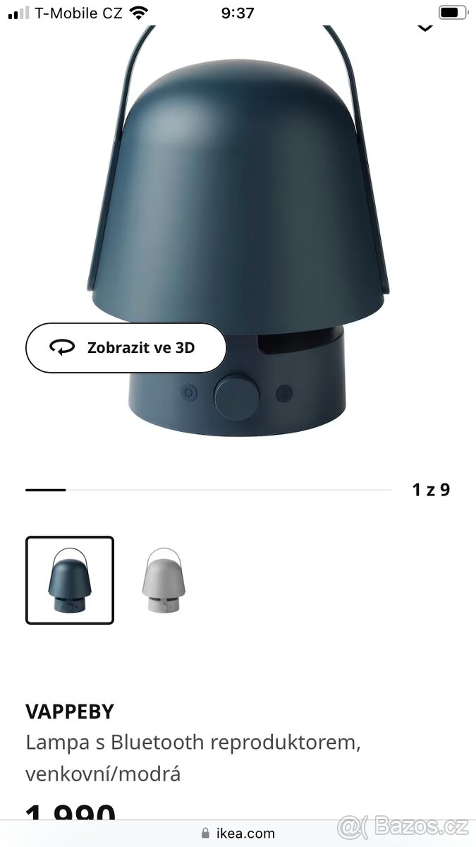 Lampa s Bluetooth reproduktorem, venkovní/modrá