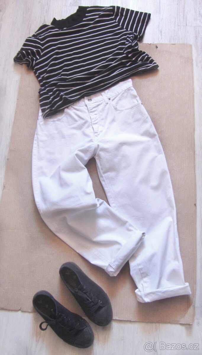Vintage 90's pohodlné bílé dámské džíny