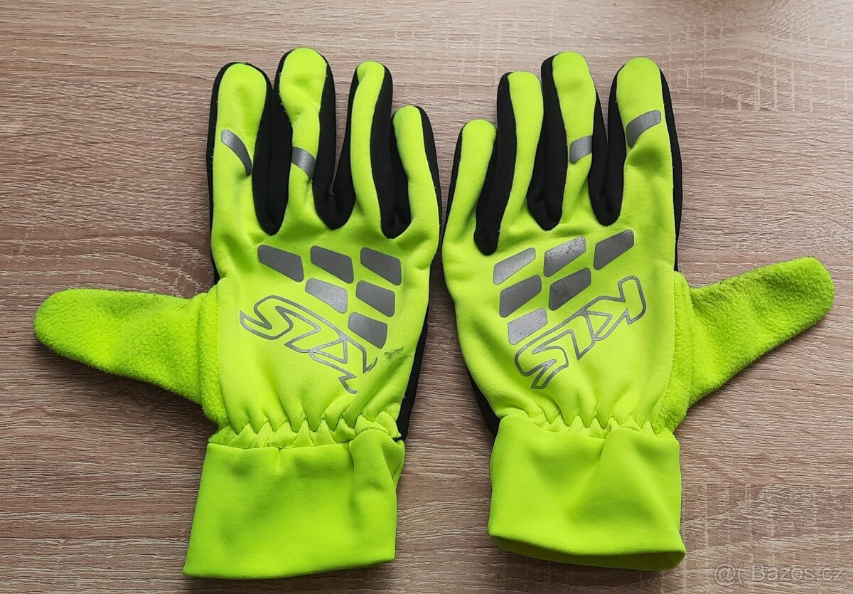 Zimní cyklistické rukavice KLS Beamer neon