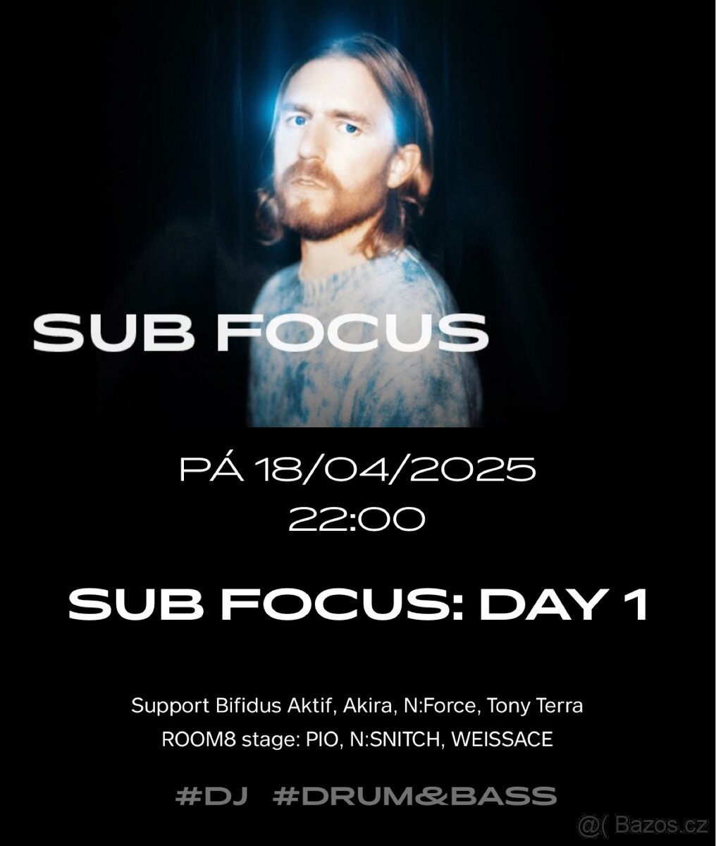 SHÁNÍM 2 lístky na Sub Focus 18-19 Dubna.
