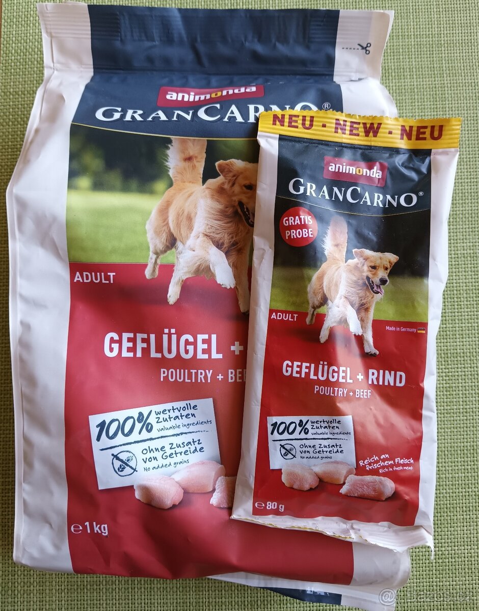 bezobilné granule pro dospělé psy 1 kg a vzorek zdarma