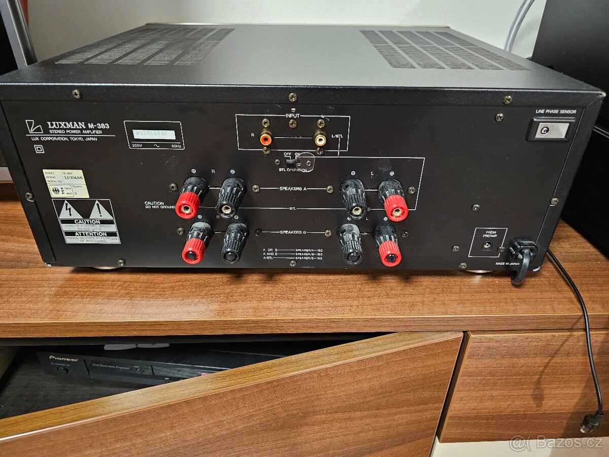 Luxman C-383 / M-383, 2 x 300 W (2 x 500W jako monobloky)