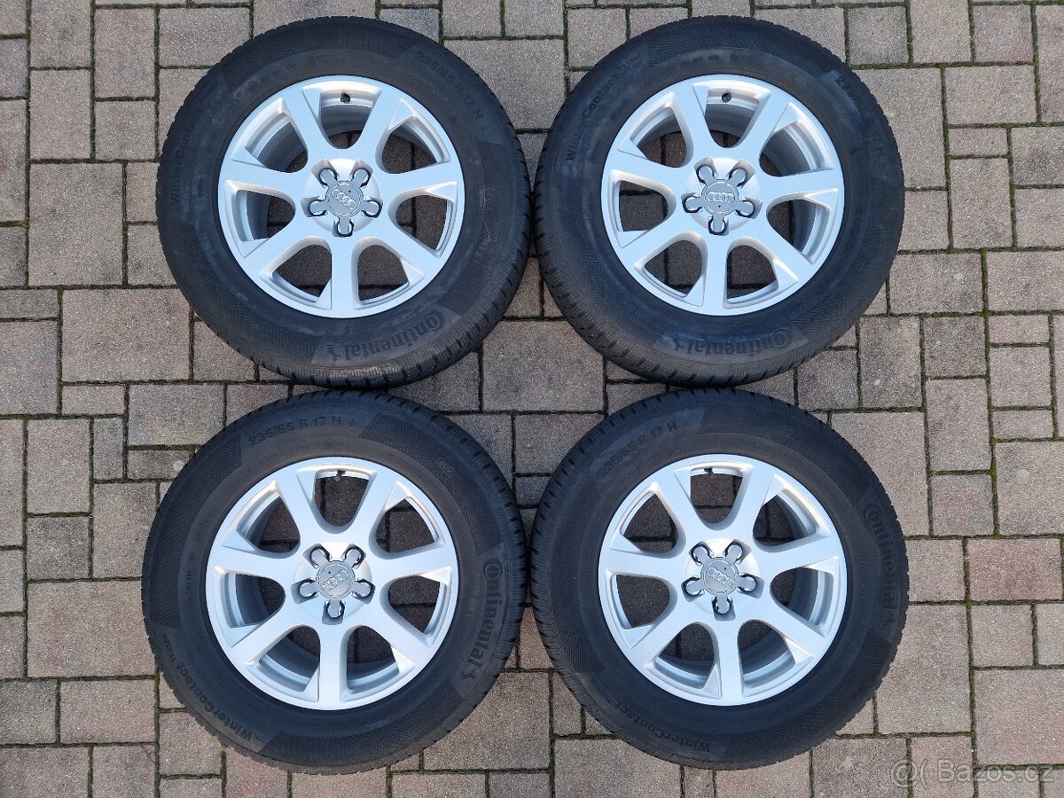 AUDI - ORIGINÁL AL.KOLA+4xZIMNÍ PNEU CONTINENTAL 235/65R17