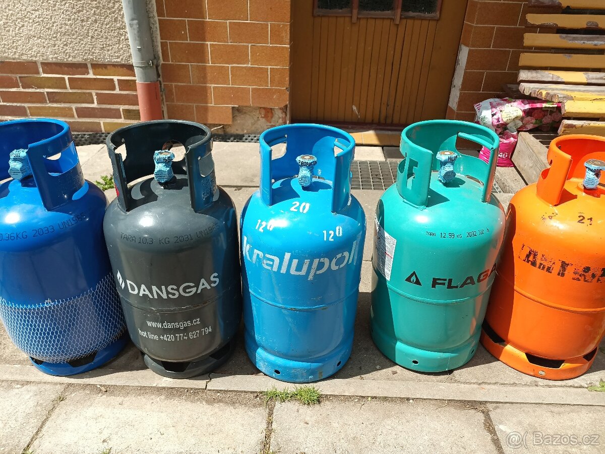 Pb láhev,plynová bomba náplň 10kg plna zaplombovaná propan b