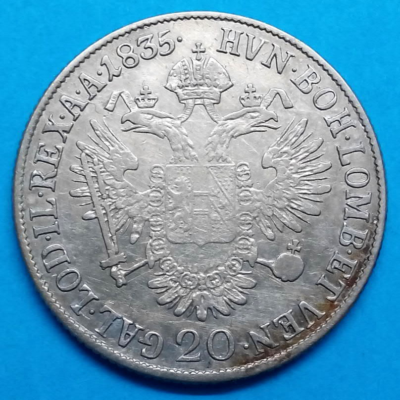 Stříbrná mince r. 1835 František II.