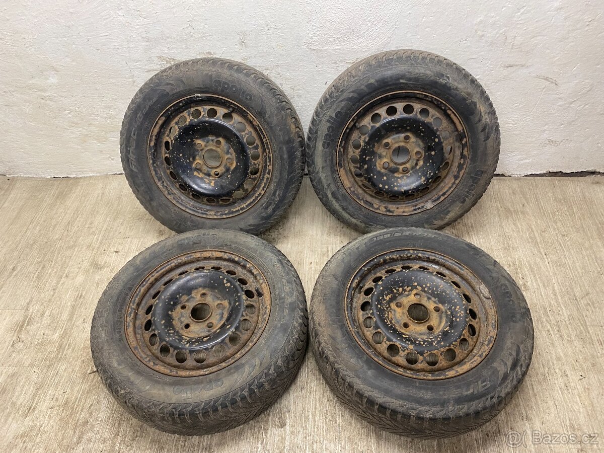 4x PLECHOVÝ DISK 6Jx15H2 ET47 5x112 S PNEU APOLLO 195/65R15