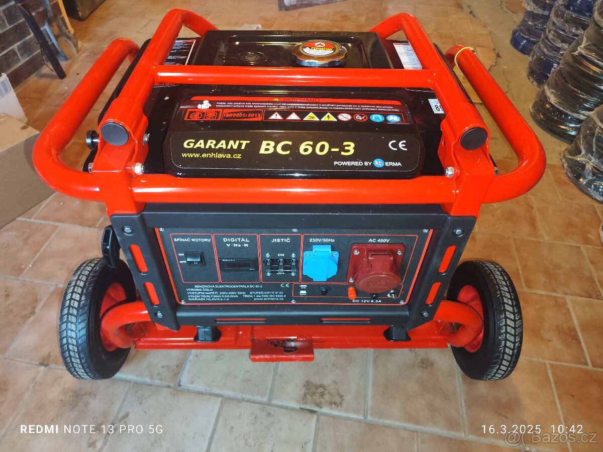 Elektrocentrála 6kW 3-fáze - zánovní