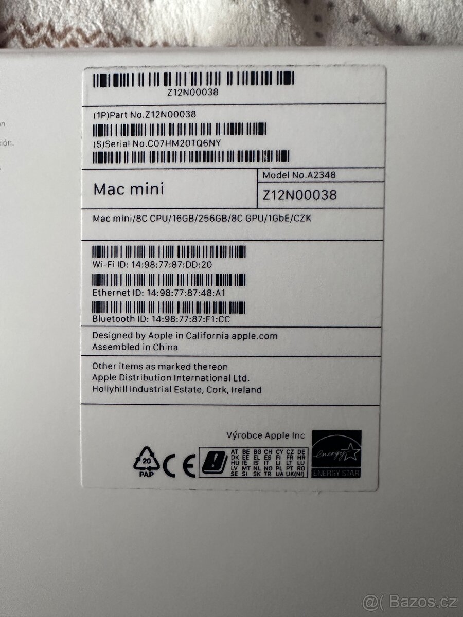 Prodám Mac mini M1 16GB/256GB