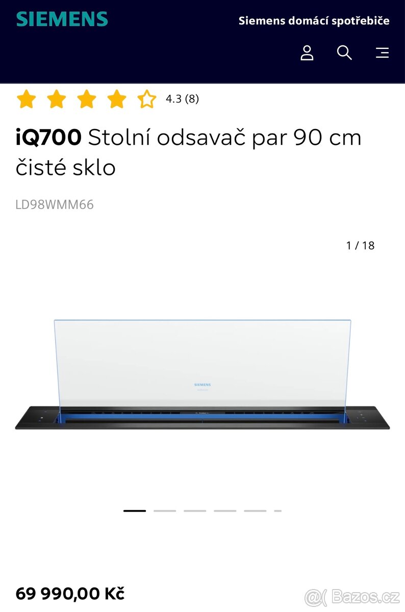 Nový stolní odsavač pár SIEMENS STUDIO LINE - IQ 700