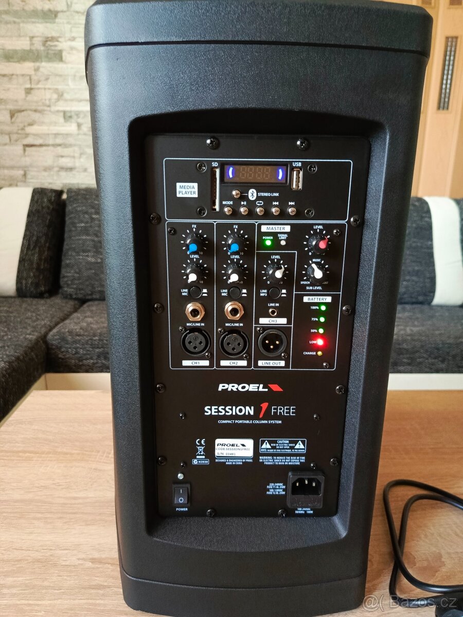 PROEL SESSION 1FREE(pa sloupový systém ,reprobox)