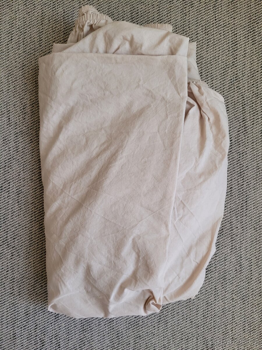 Nové béžové prostěradlo DVALA zn. IKEA, 90x200 cm