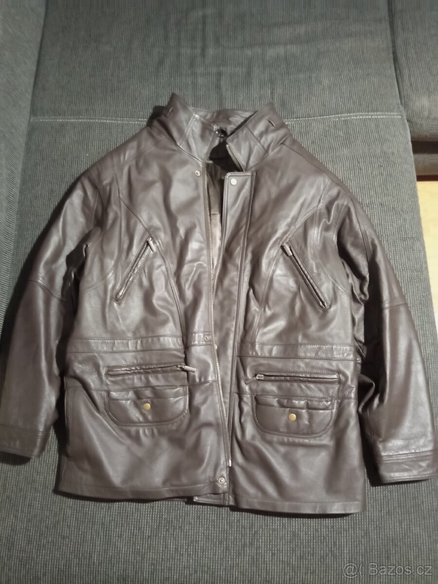 Pánská kožená bunda s podšívkou vel. 56