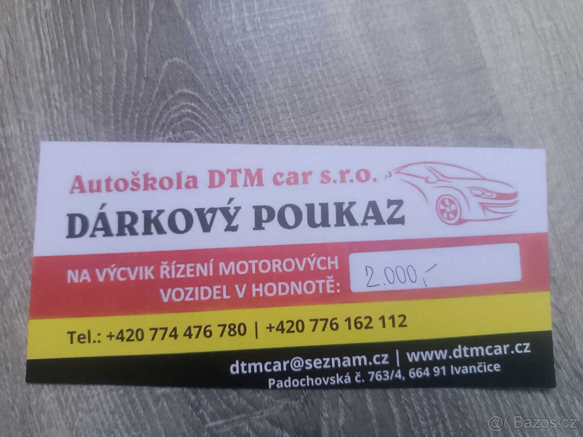 Poukaz na slevu 2000 do autoškoly