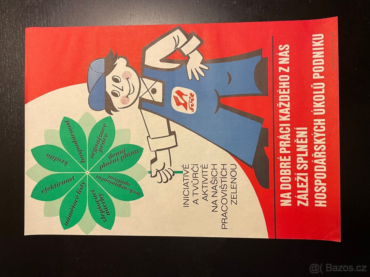 Plakát - 50 let KSČ -ROH komunismus, propaganda 8