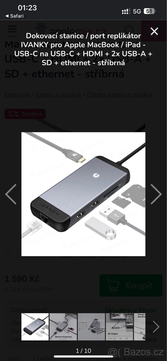 Dokovací stanice HUB PORT USB KAKEL LAN