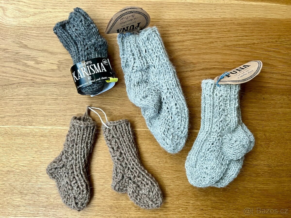 Ručně pletené dětské alpaka ponožky 15-34 PC 30 Eur