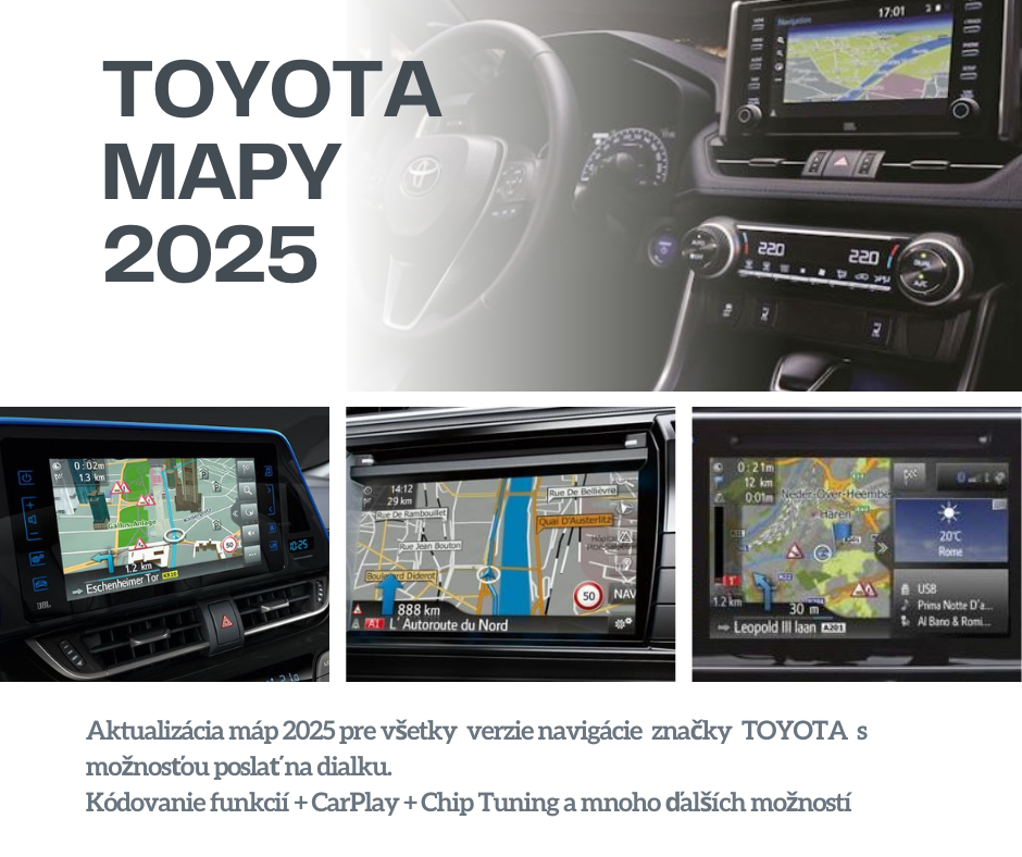 Aktualizace navigace Toyota mapy 2025 Europa