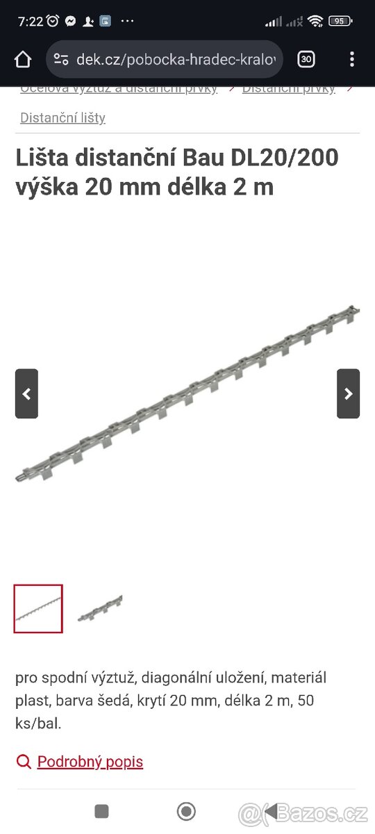 Distanční lišta 20